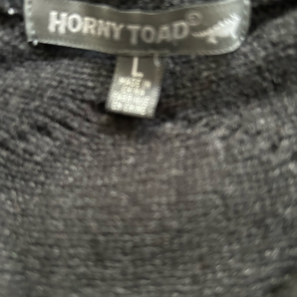 Horny Toad Black Joanna Lambswool Knit Sweater Size Large - Picture 8 of 8